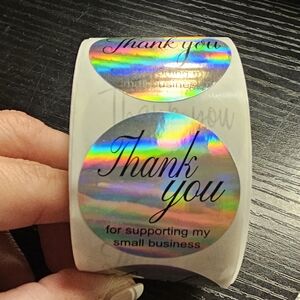 50 Pc-1.5in Holographic Thank You Stickers